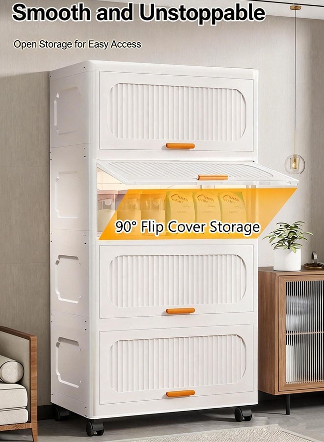 Storage Cabinet,Storage Box,Plastic Storage Bins with Lids & Wheels –Collapsible,Multi-Purpose Containers,resser with 5-layer,Organizer Unit, for Bedroom, Hallway, Entryway, Closets - Image 4